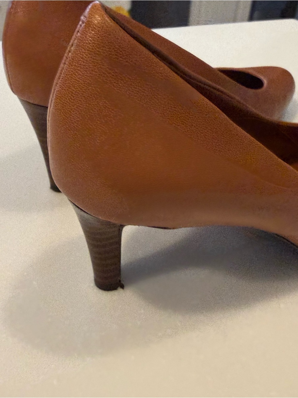 Lauren Ralph Lauren Harper Pumps/ Heels Tan Kidskin Leather Round Toe Sz 7.5 - Picture 7 of 14